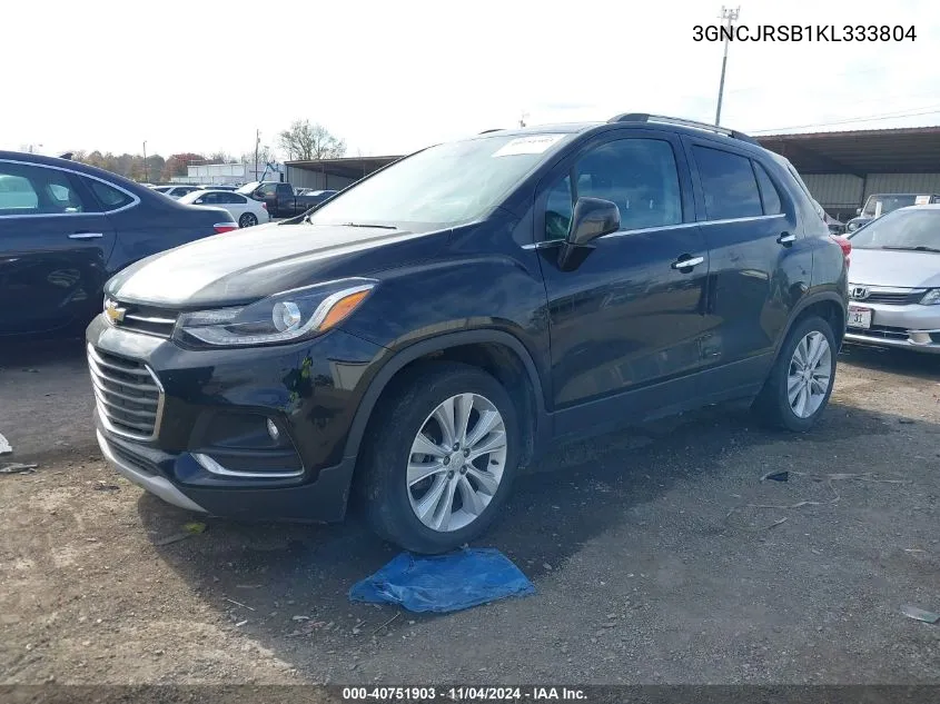 2019 Chevrolet Trax Premier VIN: 3GNCJRSB1KL333804 Lot: 40751903