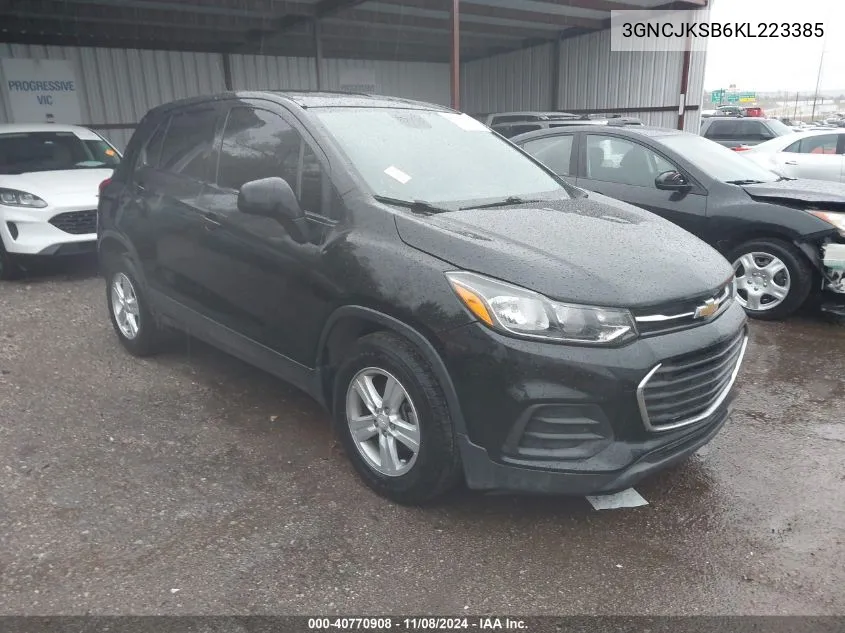 2019 Chevrolet Trax Ls VIN: 3GNCJKSB6KL223385 Lot: 40770908