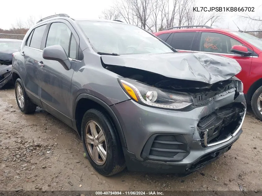 2019 Chevrolet Trax Lt VIN: KL7CJPSB1KB866702 Lot: 40794994