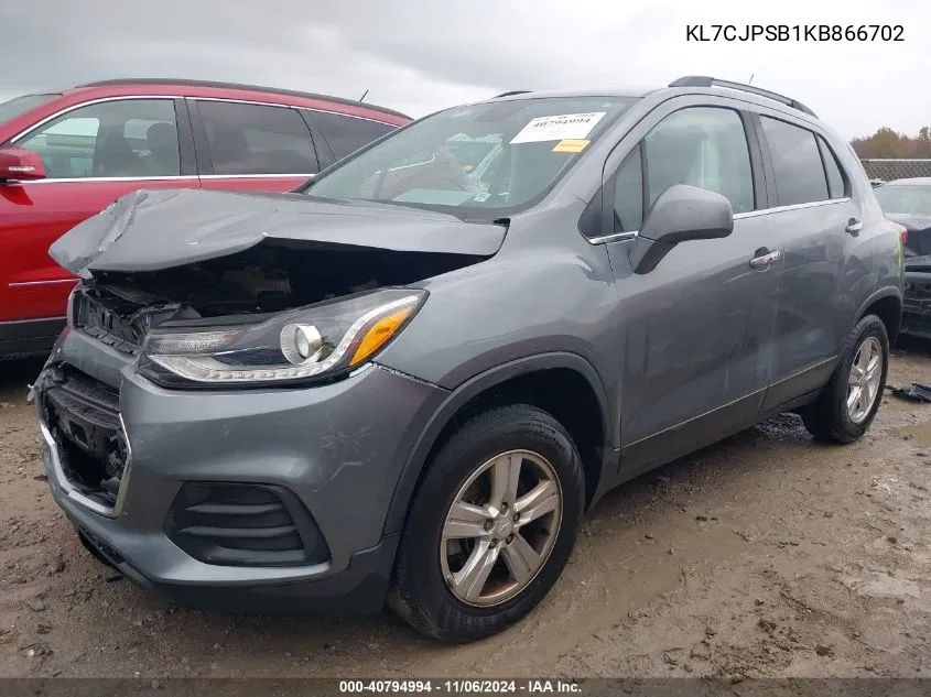 2019 Chevrolet Trax Lt VIN: KL7CJPSB1KB866702 Lot: 40794994