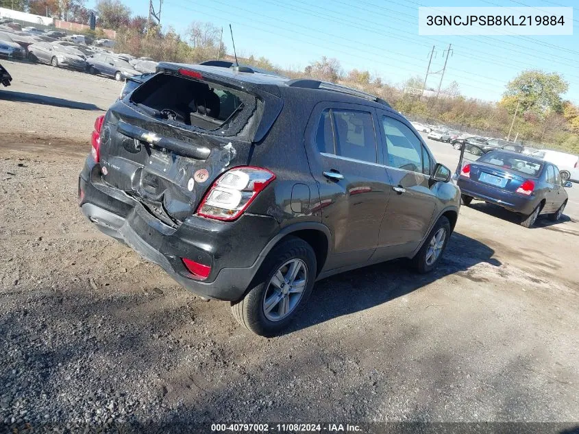 2019 Chevrolet Trax Lt VIN: 3GNCJPSB8KL219884 Lot: 40797002