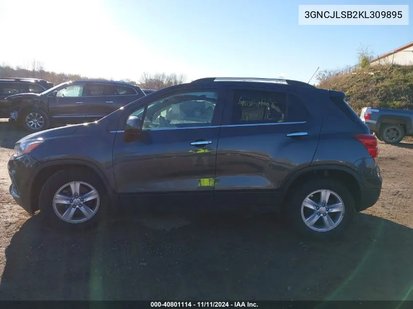 2019 Chevrolet Trax Lt VIN: 3GNCJLSB2KL309895 Lot: 40801114