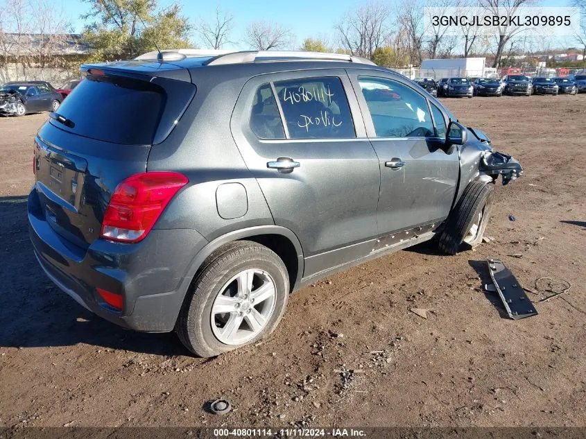 2019 Chevrolet Trax Lt VIN: 3GNCJLSB2KL309895 Lot: 40801114