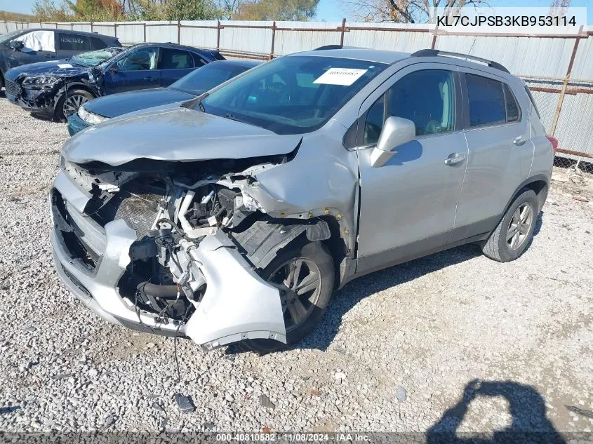 2019 Chevrolet Trax Lt VIN: KL7CJPSB3KB953114 Lot: 40810582