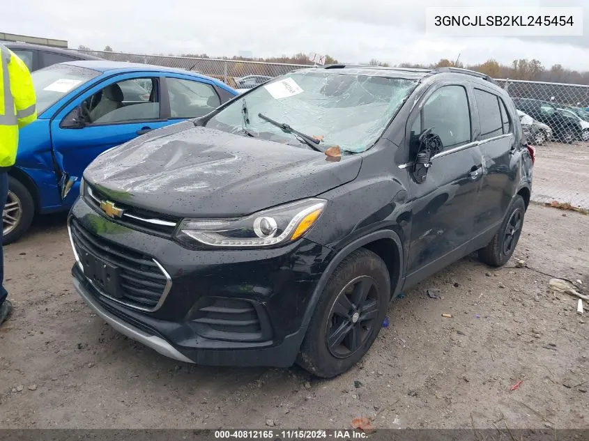 2019 Chevrolet Trax Lt VIN: 3GNCJLSB2KL245454 Lot: 40812165