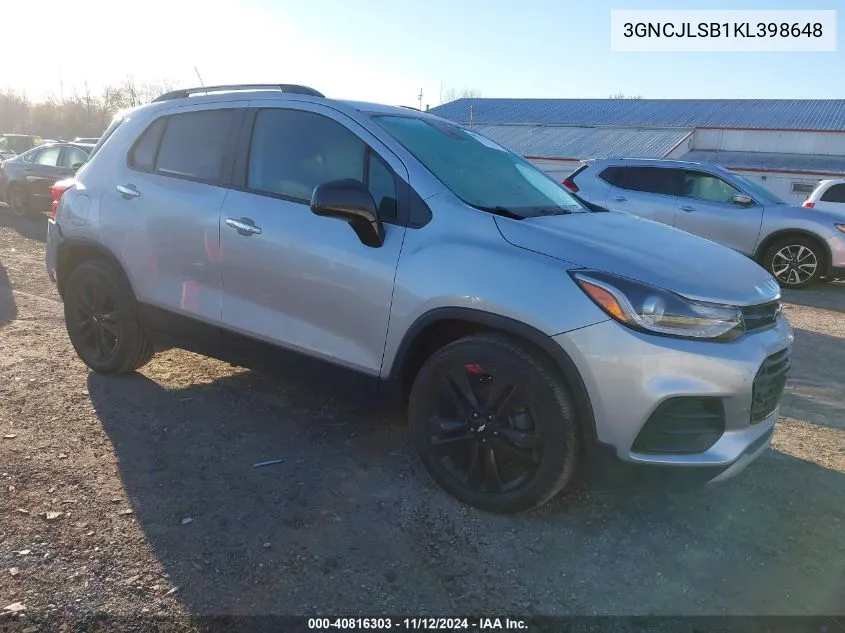 2019 Chevrolet Trax Lt VIN: 3GNCJLSB1KL398648 Lot: 40816303