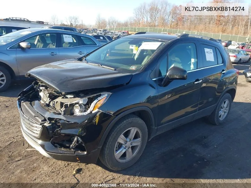 2019 Chevrolet Trax Lt VIN: KL7CJPSBXKB814274 Lot: 40822565