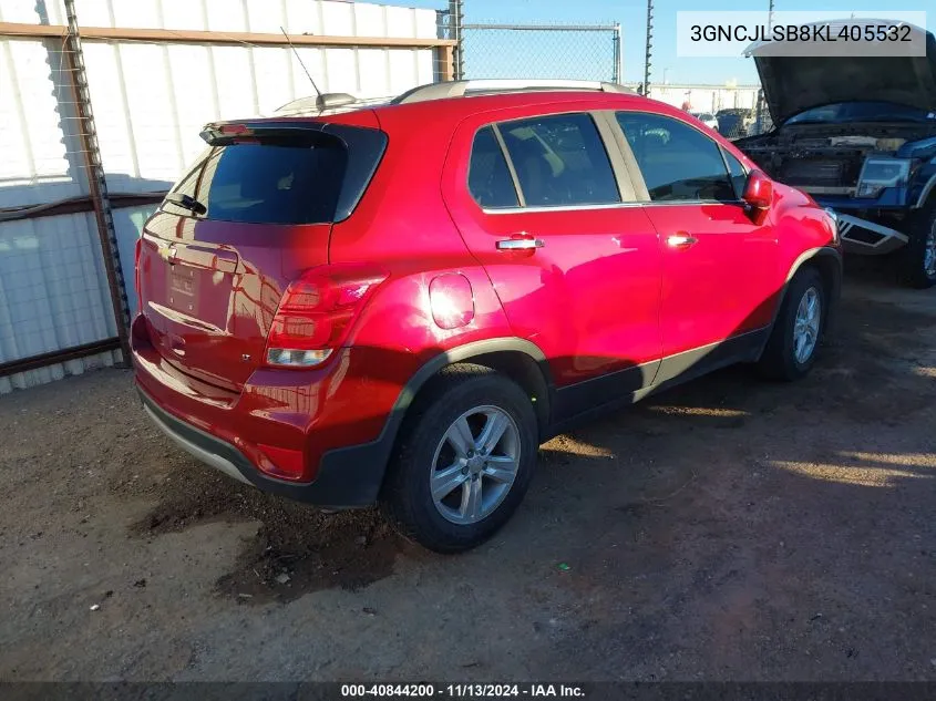 2019 Chevrolet Trax Lt VIN: 3GNCJLSB8KL405532 Lot: 40844200