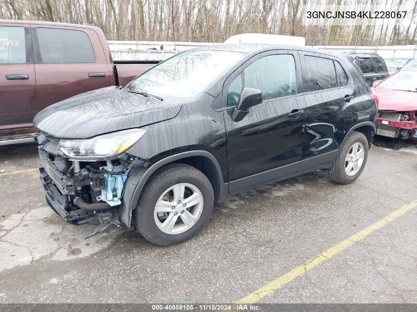 2019 Chevrolet Trax Ls VIN: 3GNCJNSB4KL228067 Lot: 40858105