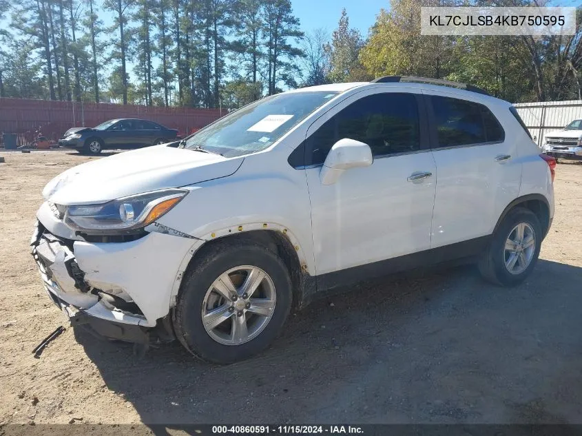 2019 Chevrolet Trax Lt VIN: KL7CJLSB4KB750595 Lot: 40860591