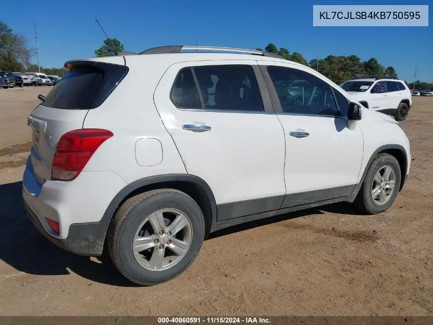 2019 Chevrolet Trax Lt VIN: KL7CJLSB4KB750595 Lot: 40860591