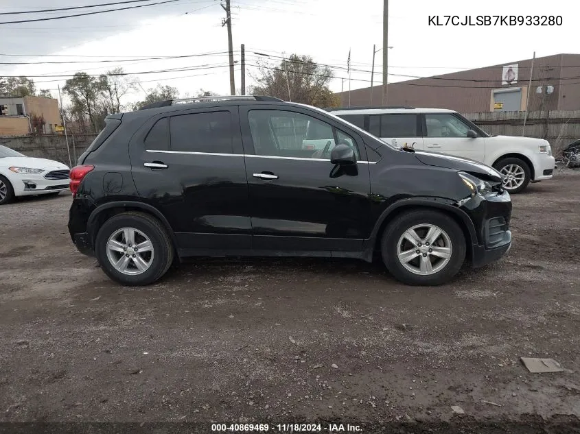 2019 Chevrolet Trax Lt VIN: KL7CJLSB7KB933280 Lot: 40869469