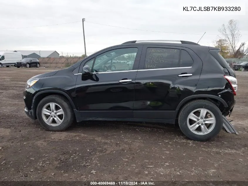 2019 Chevrolet Trax Lt VIN: KL7CJLSB7KB933280 Lot: 40869469