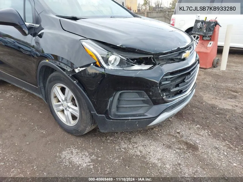 2019 Chevrolet Trax Lt VIN: KL7CJLSB7KB933280 Lot: 40869469