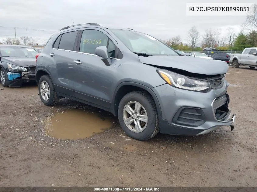 2019 Chevrolet Trax Lt VIN: KL7CJPSB7KB899851 Lot: 40871338