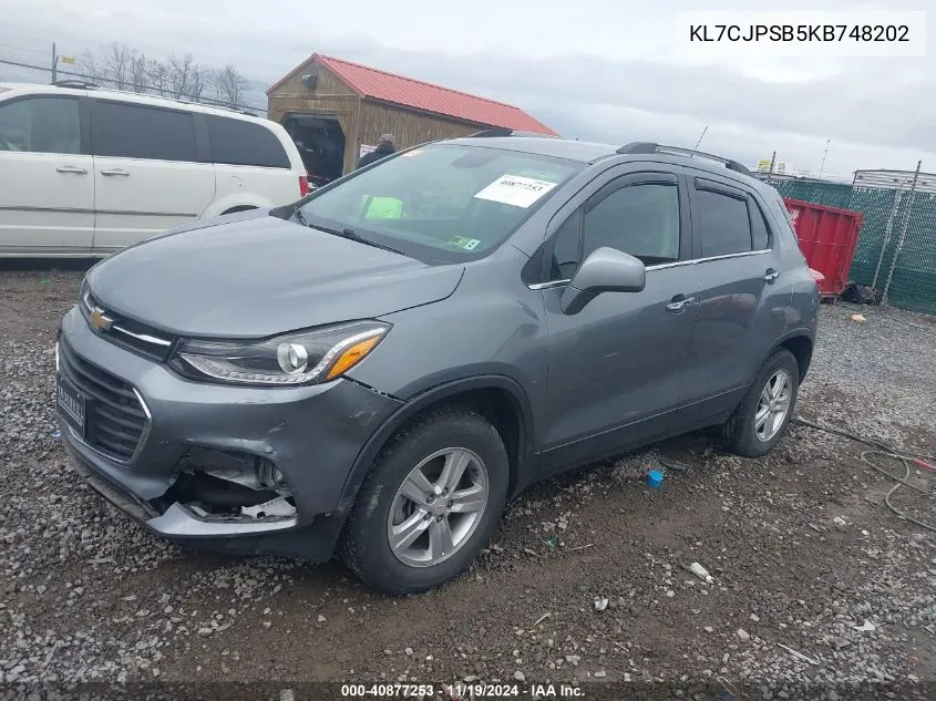 2019 Chevrolet Trax Lt VIN: KL7CJPSB5KB748202 Lot: 40877253