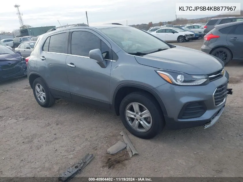 2019 Chevrolet Trax Lt VIN: KL7CJPSB4KB877967 Lot: 40904402