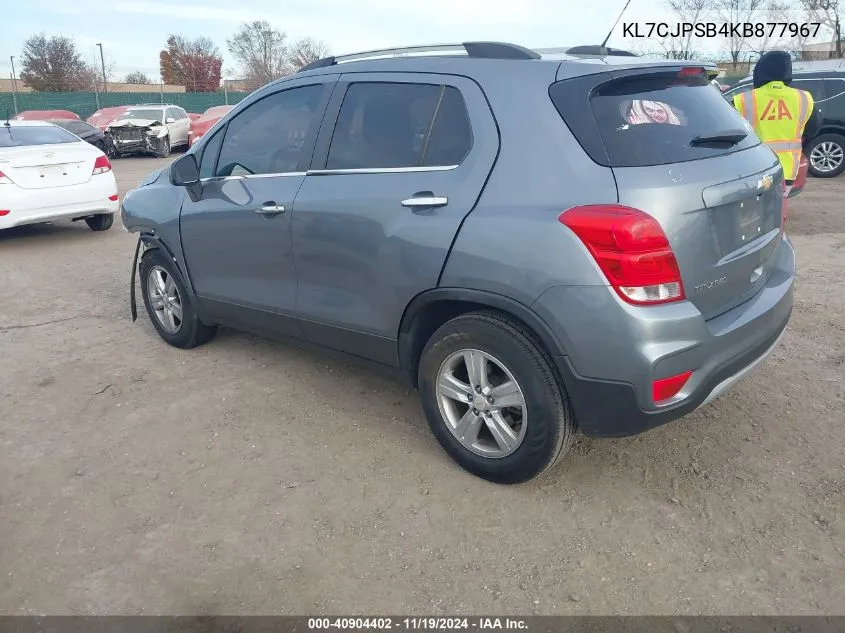 2019 Chevrolet Trax Lt VIN: KL7CJPSB4KB877967 Lot: 40904402