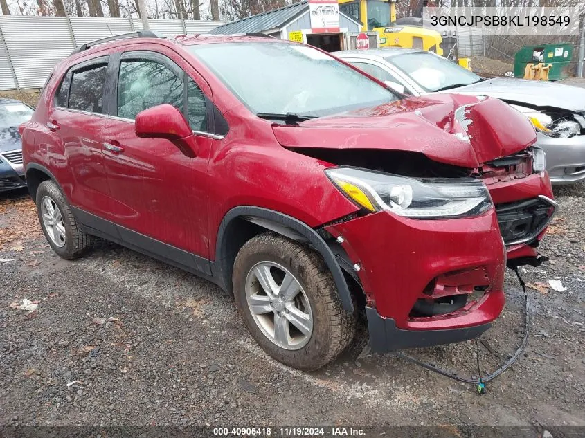 2019 Chevrolet Trax Lt VIN: 3GNCJPSB8KL198549 Lot: 40905418