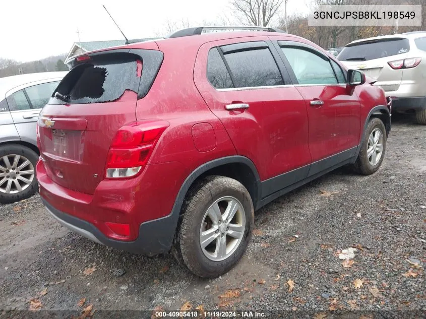 2019 Chevrolet Trax Lt VIN: 3GNCJPSB8KL198549 Lot: 40905418