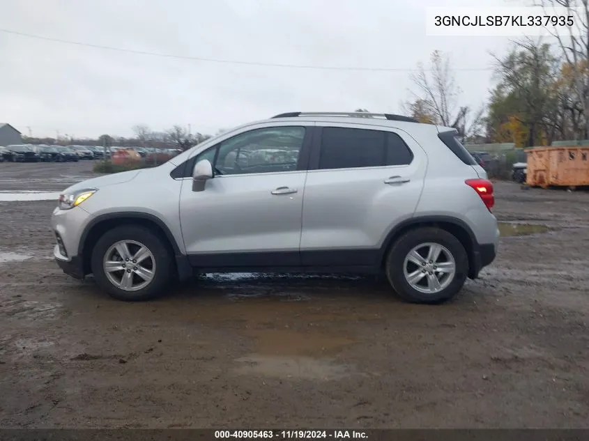 2019 Chevrolet Trax Lt VIN: 3GNCJLSB7KL337935 Lot: 40905463