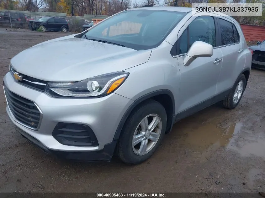 2019 Chevrolet Trax Lt VIN: 3GNCJLSB7KL337935 Lot: 40905463