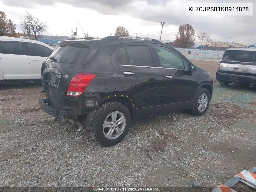 2019 Chevrolet Trax Lt VIN: KL7CJPSB1KB914828 Lot: 40913219