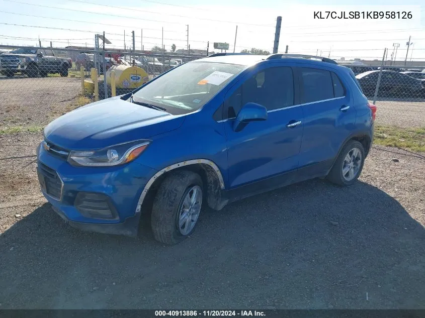 2019 Chevrolet Trax Lt VIN: KL7CJLSB1KB958126 Lot: 40913886