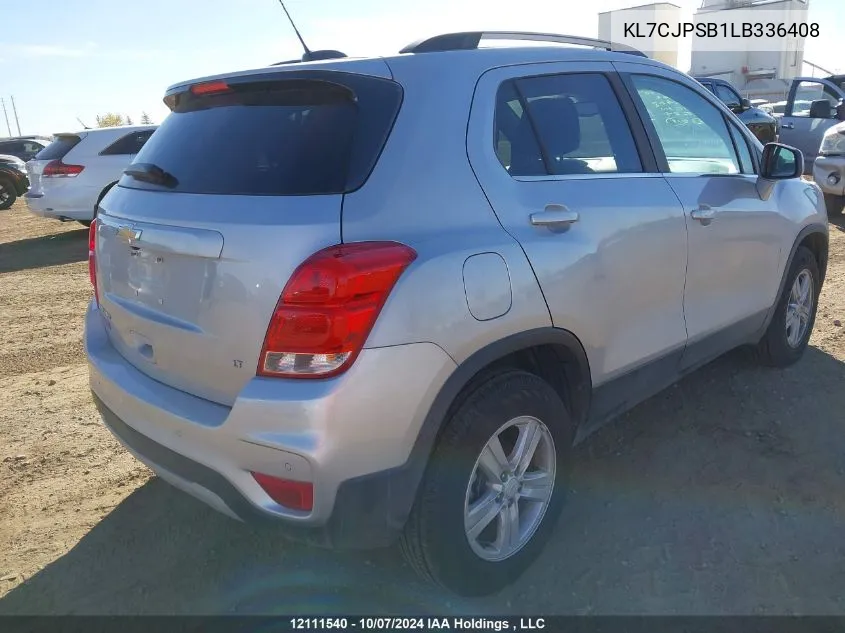 2020 Chevrolet Trax 1Lt VIN: KL7CJPSB1LB336408 Lot: 12111540