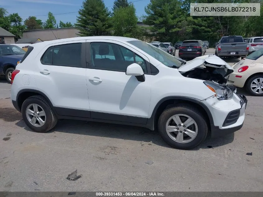 2020 Chevrolet Trax Awd Ls VIN: KL7CJNSB6LB072218 Lot: 39331453