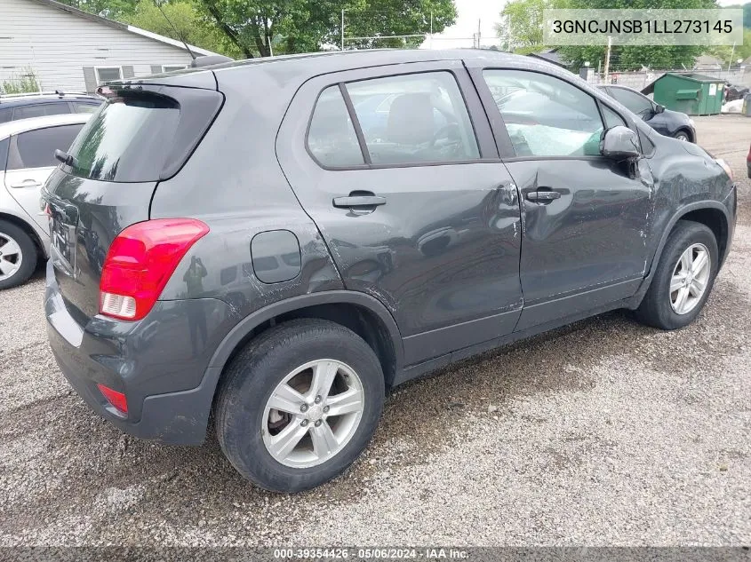 2020 Chevrolet Trax Awd Ls VIN: 3GNCJNSB1LL273145 Lot: 39354426