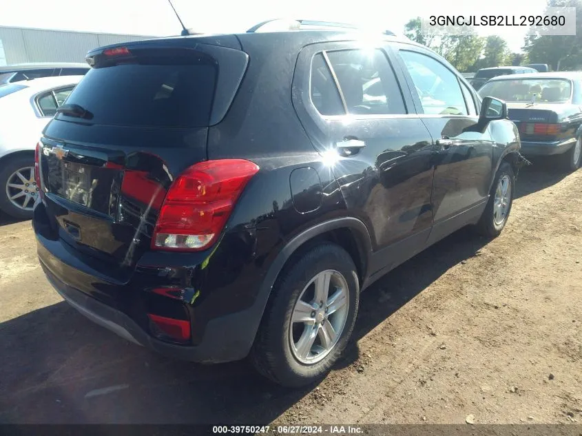 2020 Chevrolet Trax Fwd Lt VIN: 3GNCJLSB2LL292680 Lot: 39750247