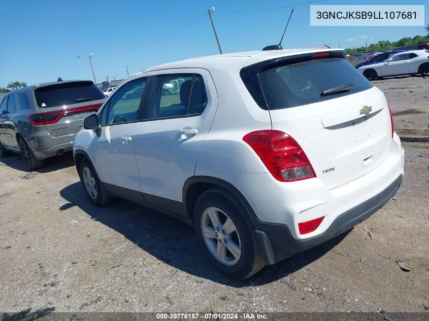 2020 Chevrolet Trax Fwd Ls VIN: 3GNCJKSB9LL107681 Lot: 39776157