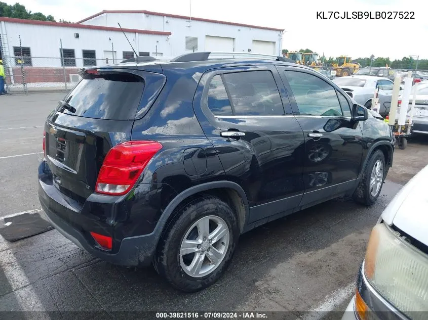 2020 Chevrolet Trax Fwd Lt VIN: KL7CJLSB9LB027522 Lot: 39821516