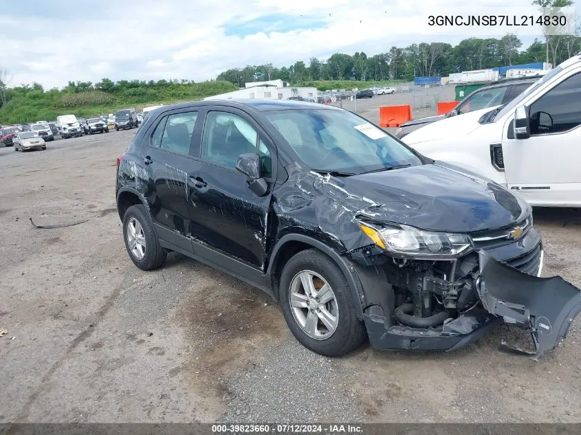 2020 Chevrolet Trax Awd Ls VIN: 3GNCJNSB7LL214830 Lot: 39823660