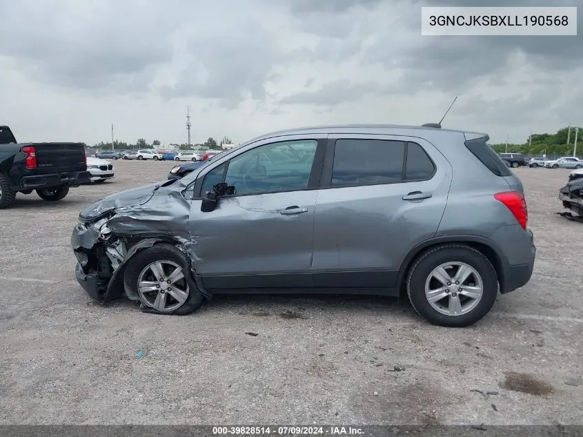 2020 Chevrolet Trax Fwd Ls VIN: 3GNCJKSBXLL190568 Lot: 39828514