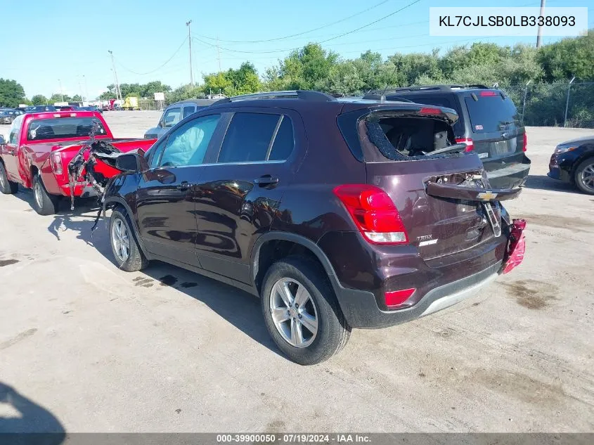 2020 Chevrolet Trax Fwd Lt VIN: KL7CJLSB0LB338093 Lot: 39900050