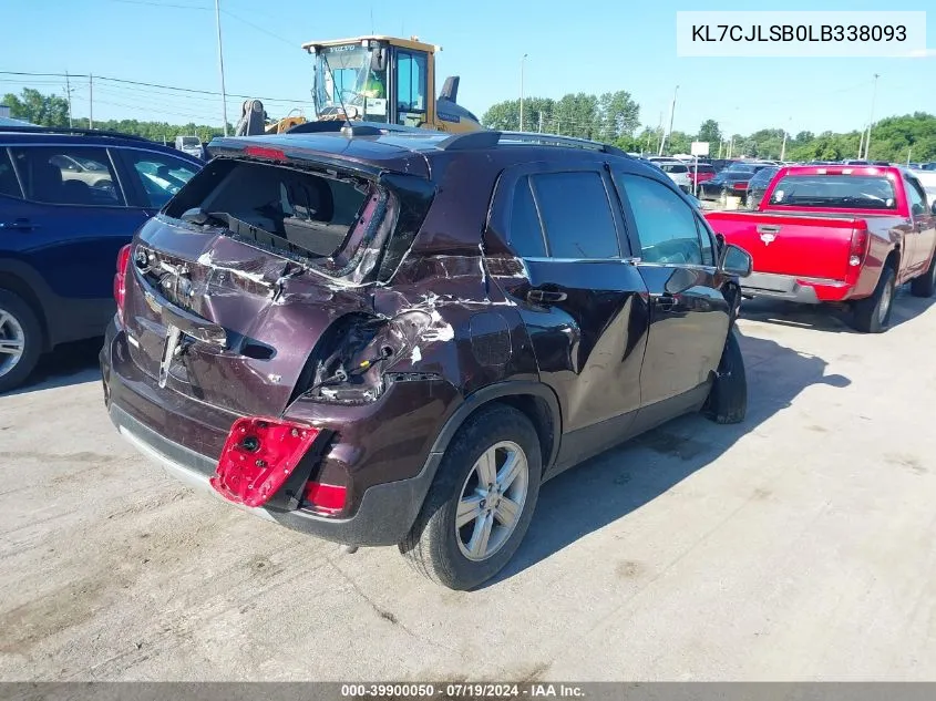 2020 Chevrolet Trax Fwd Lt VIN: KL7CJLSB0LB338093 Lot: 39900050