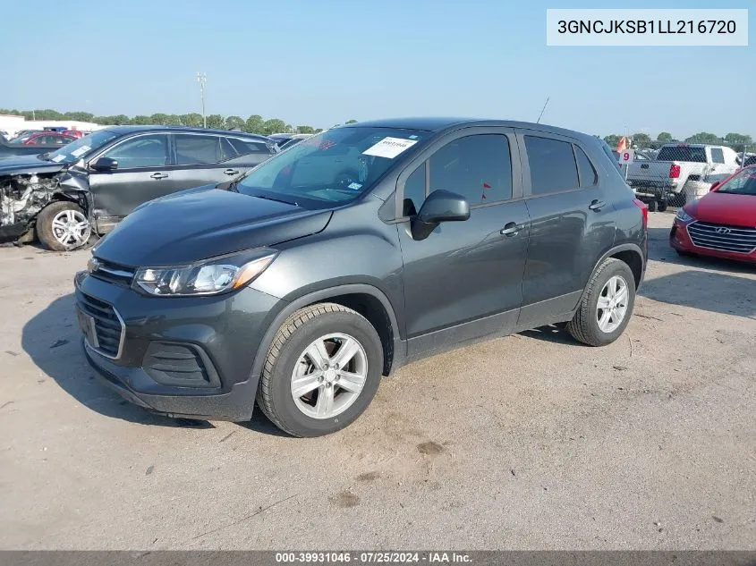 2020 Chevrolet Trax Fwd Ls VIN: 3GNCJKSB1LL216720 Lot: 39931046