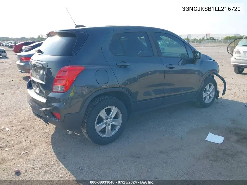 2020 Chevrolet Trax Fwd Ls VIN: 3GNCJKSB1LL216720 Lot: 39931046