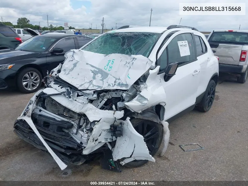 3GNCJLSB8LL315668 2020 Chevrolet Trax Fwd Lt