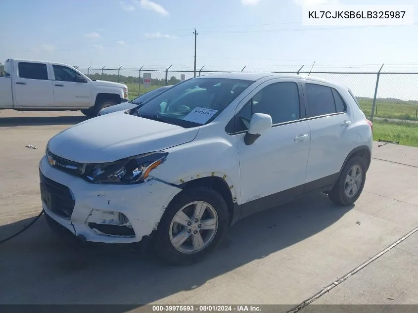 2020 Chevrolet Trax Fwd Ls VIN: KL7CJKSB6LB325987 Lot: 39975693