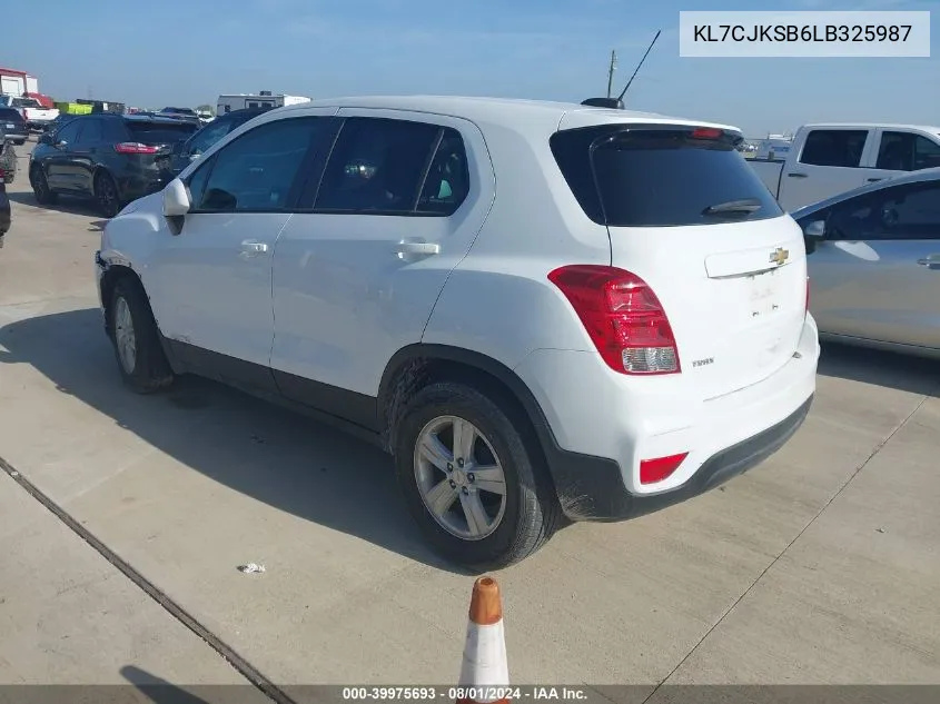 KL7CJKSB6LB325987 2020 Chevrolet Trax Fwd Ls