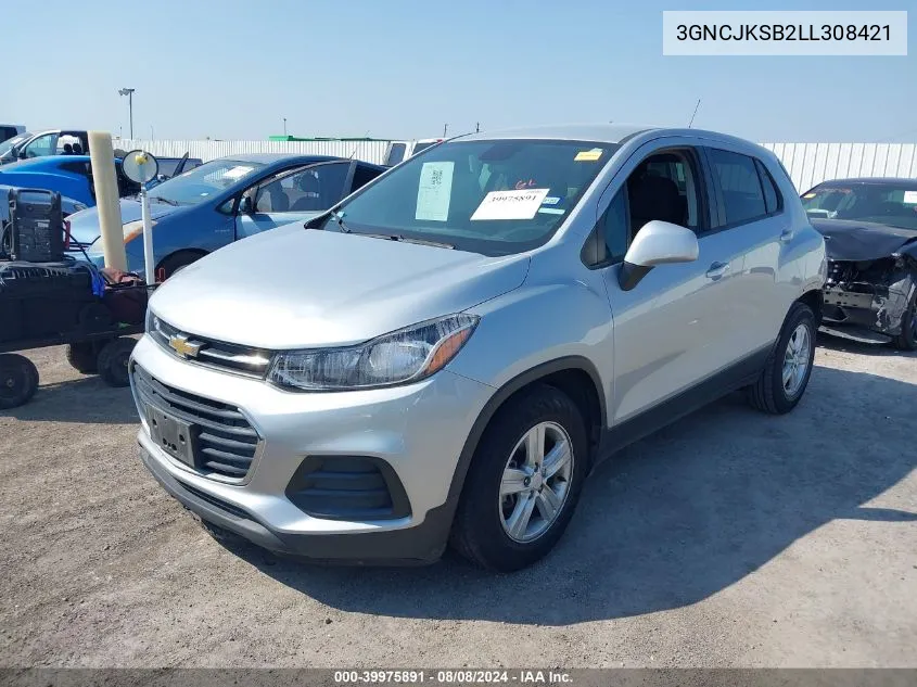 2020 Chevrolet Trax Fwd Ls VIN: 3GNCJKSB2LL308421 Lot: 39975891