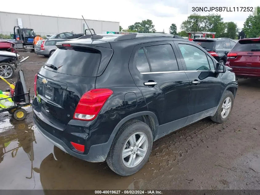 2020 Chevrolet Trax Awd Lt VIN: 3GNCJPSB7LL117252 Lot: 40019627