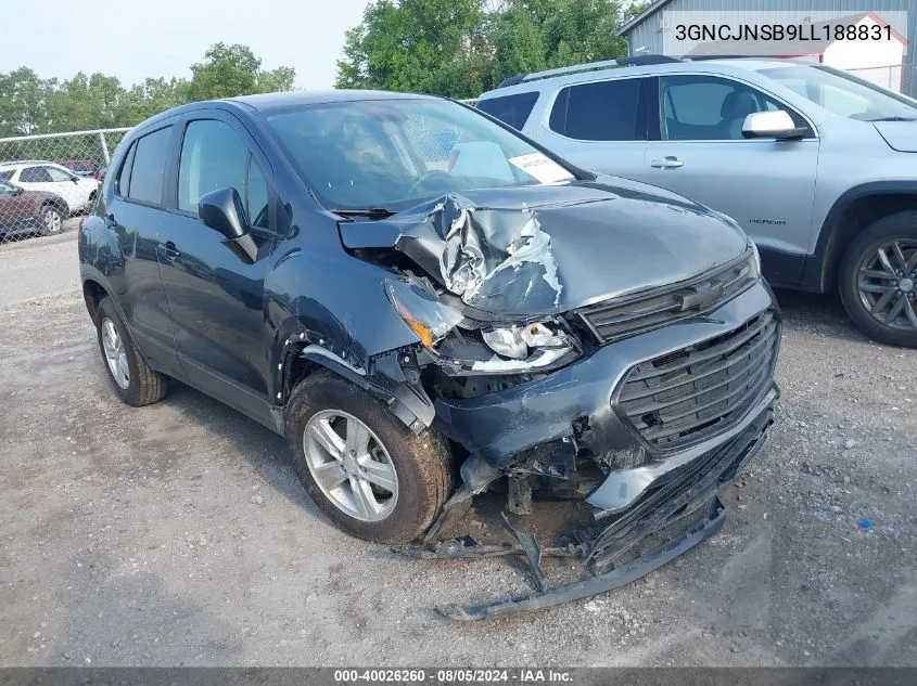 2020 Chevrolet Trax Awd Ls VIN: 3GNCJNSB9LL188831 Lot: 40026260