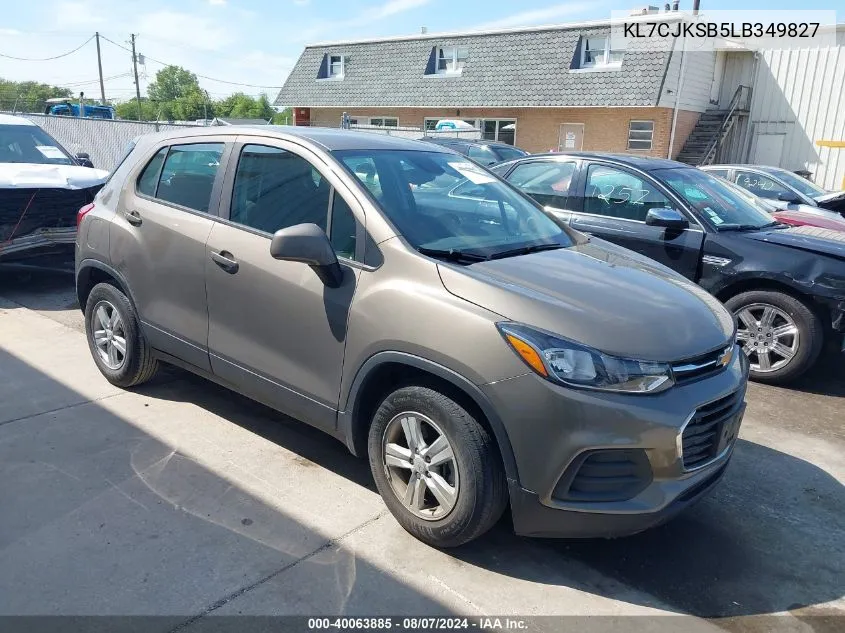 2020 Chevrolet Trax Fwd Ls VIN: KL7CJKSB5LB349827 Lot: 40063885