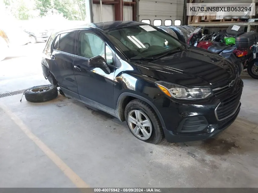 2020 Chevrolet Trax Awd Ls VIN: KL7CJNSBXLB063294 Lot: 40075942