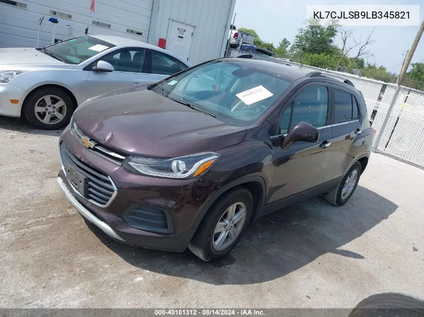 2020 Chevrolet Trax Fwd Lt VIN: KL7CJLSB9LB345821 Lot: 40101312