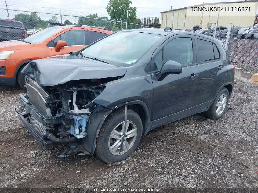 2020 Chevrolet Trax Ls VIN: 3GNCJKSB4LL116871 Lot: 40127487